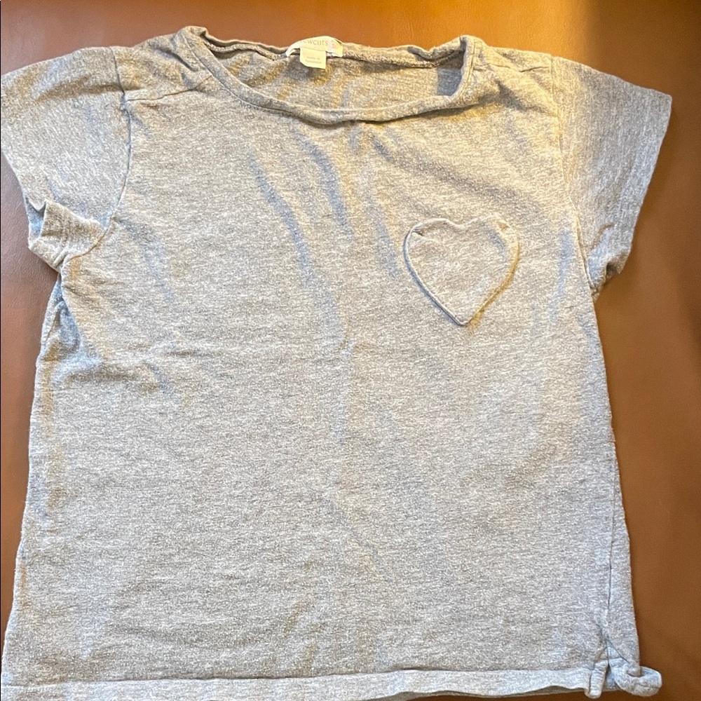 Crewcuts Gray Short Sleeve Tee with Heart Accent